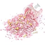 Super Streusel Rosa Lieblingsding Streusel Herz Streusel Mix 90g | Rosa Streudeko Essbar | Essbare Deko Sprinkles Pink Gold | Ohne AO Farbstoffe | Alle Zutaten aus der EU (90g)
