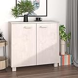 Youuihom Schränke für Tafelgeschirr, Buffet-Schränke, Foyer-Schränke, Geeignet für Wohnzimmer, Schlafzimmer, Küche oder Bad, Sideboard Weiß 85x35x80 cm Massivholz Kiefer