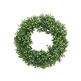 YNGJUEN Künstliche Green Leaf Garland 40cm Holz Garland Grün Haustür Garland hängende Wand-Fenster-Partei-Dekoration