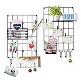 Love-KANKEI Wand Organizer DIY Eisen Grid Panel Foto Wand Multifunktion Metall Mesh Wand Dekor Hanging Photo Art Display und Organizer