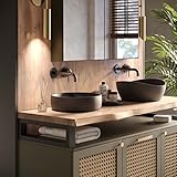 LAMO Manufaktur Waschtischplatte, Holzplatte Waschtisch Baumkante, 100x50 cm (AxB), Natur, ohne Montageset, LWP-01-A-002-CI