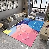DJHWWD Moderne teppiche Wohnzimmer Antirutsch Teppich Rechteckiger Teppich für das Esszimmer, rosa-Blauer Teppich, Schlafzimmerteppich Fußboden Vorleger 180X280CM