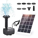 Decdeal Solar Wasserpumpe Set Solar Springbrunnen Pumpe für Vogelbad mit Solarpanel 3W 5V 7 Düsen max. Wasserhöhe 50cm für Gartendekoration kleiner Aquarienteich