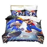 KUCUR Blauer Igel 3D Digital Printing Kit Home Textile Quilt Cover (J,90 * 190/50 * 75 * 1)