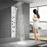 Duschpaneel-Turmsystem Aus Edelstahl, Regensicher Und Wasserfall-Massagedüsen-Wasserhahn-Set Mischbatterie