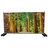 Wald (1872) - Gartensichtschutz, Motivbanner, Sichtschutz Garten, Gartendeko, 340 x 173 cm, PVC (blickdicht)