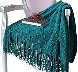 SOKAKI Wohndecke mit Quaste Boho Decke Flauschig Weich Couchdecke Wohndecke Weich Strick Wolldecke Kuscheldecke Sofadecke für Bett Sofa Schlafzimmer Büro,Hellgrün