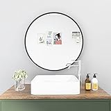 Runder Spiegel 60 cm,Spiegel Rund Schwarz,Moderner Design Schminkspiegel für Badezimmer,Rustic Wall Decoration for Bathroom,Vanity or Home Decor,Badzimmer, Ankleidezimmer. (Color : Nero, Size : 40c