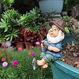 4,5×7×10cm Lustig Gartenzwerg Angeln Zwerg Statue Wasserdicht Garten Gartenzwerg Figuren Wetterfest Gartenfiguren Harz Gartenzwerg Statue Lustige Gartendeko Für Draußen GNOME Garten Deko Für Terrasse