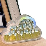 Rianpesn Wolke Tulpenspiegel Nachtlicht - Tulip Cloud Schreibtischlampe,Handgefertigte LED-Tulpen-Tischlampe, Wohnzimmer-Nachttisch-Desktop-Ornamente für Mädchen, Paare, Kinder, Heimdekoration