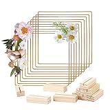 Linsition Hoop-Mittelstück mit Ständer | 10 Stück Makramee-Kranz,Tischhandwerk, runde Ringdekorationen, DIY-Hochzeitsblumenkranz-Mittelstücke