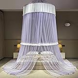 BTAISYDE Betthimmel, Bettvorhangnetz für Mädchen & Erwachsene, Großes, Elegentes Rundes Spitzenkuppelnetz mit Aufhängeset,A,1.5M