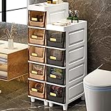Schmaler Kommoden-Aufbewahrungsturmständer, Badezimmer-Aufbewahrungsschrank-Organizer, Badezimmer-Bodenschrank-Aufbewahrungsschrank mit Schubladen, für Schlafzimmer, Eingangsbereich