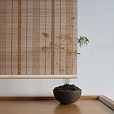 Bambus Rollos für Fenster, Outdoor, Rollo, Bambus, Naturholzjalousie, Lichtfilterung, wasserdicht, Anti-UV, Sonnenschutz und Sichtschutz, Rollo, Seitenzugrollo, für Terrasse/Gar