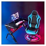 SONLED Videospiel Tisch und Stuhl Racing Style Gamer Workstation Spieltisch Computer Gaming Schreibtisch und Stuhl Set mit Getränkehalter und Kopfhörerhaken