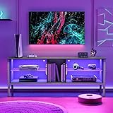 Bestier Entertainment Center Gaming-TV-Ständer für 160CM Fernseher mit LED-Licht Moderne TV-Medienkonsole mit Glasböden, Marmor