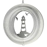 CIM Edelstahl Windspiel - Leuchtturm 180 - lichtreflektierend - Durchmesser: 18cm - inkl. Aufhängung