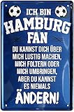 Blechschilder ICH Bin Hamburg Fan Metallschild für Fußball Begeisterte Dekoschild Geschenkidee 20x30 cm