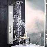 Thermostatische Duscharmatur Wasserfall Regen Duschpaneel 3 Griffe Badezimmer Dusche Mischsäule mit Handbrause (Farbe: B)