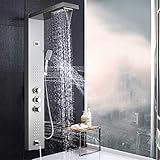 Thermostatische Duscharmatur Wasserfall Regen Duschpaneel 3 Griffe Badezimmer Dusche Mischsäule mit Handbrause (Farbe: B)