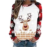 Weihnachten Cut Out Shirt Damen dresswell Damen leichte Baumwoll Bluse, hellblau gestrickte Pullover Pulli Damen chic Tshirt v Ausschnitt Damen floryday Shirt Damen Sommerbluse Jacke lang Damen