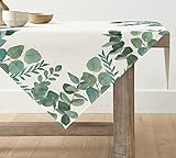 Artoid Mode Eukalyptus Sommer Tischwäsche, Frühling Saisonnal Küche Tisch Dekoration Drinnen Urlaub Party Dekor 85x85 cm