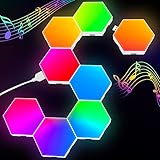 Hexagon LED Panel - RGB Smart Lights Sechseck Wandleuchten Gaming Wand Licht Musik Sync - 8 Pack Lichtpanels Gaming Stimmungslichter Deko