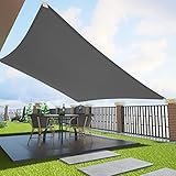 Duerer Sonnensegel Sonnenschutz Garten Balkon und Terrasse 2x3m Rechteck, 95% UV-Blockierung, 185g/m² Dichte Cool halten für Patio, Garten, Pergola, Hinterhof, Außenanlage-Anthrazit Farbe