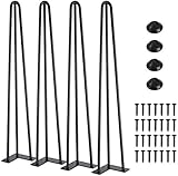 Catalpa Blume 4er Set Tischbeine in 72cm 3 Stangen Hairpin Tischbeine Möbelfüße Tischkufen Haarnadelbeine aus Stahl