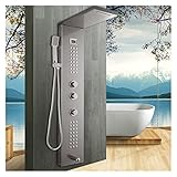 Thermostatisches Duschset mit intelligenter Armatur LED Duschpaneel Wasserfall Regen Digitalanzeige Duscharmatur Set SPA Massage Jet Badezimmer Säulenmischbatterie Turmsystem ( Color : Large Style 10