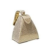 thanksky Party Clutch Taschen für Frauen Luxus Damen Abendtasche Dreieck Hochzeit Braut Tasche Luxus Designer Handtaschen Clutches, Gold