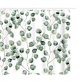 Litthing Duschvorhang 180x180 Anti-Schimmel und Wasserabweisend Shower Curtain mit 12 Duschvorhangringen 3D Digitaldruck Grüne Pflanze mit lebendigen Farben (15)
