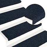 TECHPO Home Furniture Stufenmatten, 15 Stück, Nadelstanzer, 65 x 25 cm, Blau