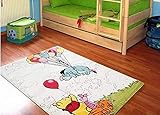 Kinderzimmer Teppich kinderteppich Disney Winnie The Pooh – Größe cm 67x140-80x150-100x150-120 x 170 – Kurzflor 13 mm (D - 120x170)