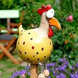 Asslye Harz Huhn Deko,Vintage Hühner Deko Draußen Figuren für Garten Kantenhocker