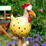 Asslye Harz Huhn Deko,Vintage Hühner Deko Draußen Figuren für Garten Kantenhocker