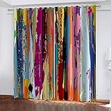Yayun Art 3D Moderne Bunte abstrakte Graffiti-Kunst 2 Stück Schattierungsvorhänge Fenstervorhänge für Wohnzimmer Schlafzimmer Dekor Haken 2x168x210cm/(BxL) Extra Lange Vorhänge