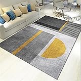 RUGMRZ Rugs Washable Teppich Outdoor Graugelber Schlafzimmer Teppich im modernen Stil super weich und wasch bar Kinderteppiche Jungs 180X260CM