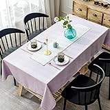 Rechteckige Tischdecke Baumwollmischung leicht zu reinigende Tischdecken Dekorative Stoff Tischdecke für den Außen- und Innenbereich (Farbe: Blau Größe: 130 x 180 cm) (Lila 90 x 130 cm)