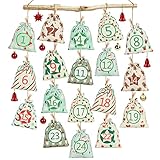 Meleager Adventskalender zum Befüllen Groß, 24 Adventskalender Säckchen 16 X14cm, Weihnachtskalender Stoffsäckchen Selber Basteln, für DIY Adventskalender Stoffbeutel Geschenksäckchen Mädchen Frauen