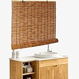 Bambus Rollo Retro Vorhang Outdoor Bambusrollo Breit 45 55 65 75 90 100 110 120 150 160cm Atmungsaktiver Raffrollo Schilfvorhang Wetterfestes Mit Hakenaufhängung