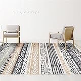 Xiaosua Dekorative Teppiche Für Grau Teppich Salon Grau Geometrisches Streifen Muster Esszimmer Schlafzimmer Wohnzimmer Schlafzimmer Esszimmer 160X230Cm rutschfest Teppich 5Ft 3''X7Ft 6.6''