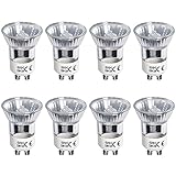 DoRight Halogen Reflektor Halogenlampe GU10 35W Warmweiß 2700K Dimmbar Reflektor-Spotlight-Glühbirne 120° breiter Abstrahlwinkel Mini GU10 Halogenbirnen 360lm AC 220-240V (Packung mit 8)