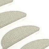 homiuse Treppenmatten Selbstklebend Sisal-Optik 15 STK. 65x25 cm Grau Treppenstufen Matten Modern Stufenteppich Stufenmatten Innen Treppenstufen Antirutsch Treppenstufen Schutz Komfortabel & Warm