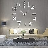 Asvert Wanduhr 3D DIY Moderne Wanduhr,Maximal 120cm Wanduhr große,Geeignet für Wohnzimmer Schlafzimmer Kinderzimmer Geschenk Home Decor kreativ Wandtattoo Wanduhr