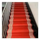 LXBAMKEA Treppenstufen-Teppich, Selbstklebend Treppenauflagen, Anti-Rutsch Heimtreppendekor Aus Mikrofaser Stufenbodenmatte, Trittschutz, Kinder Ältere Haustiere Freundlicher Teppich (Color : Red(Wid