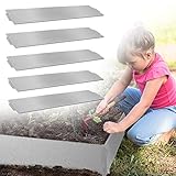 YUENFONG 10m Rasenkante Beeteinfassung Metall Verzinkt Flexible Beetabgrenzung Beetumrandung Mähkante Palisade Gartendekorativ UV und Witterungsbeständig, 100 cm x 15 cm (10 Stücke)