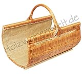 Kaminholzkorb aus Weide Kaminkorb Holzkorb mit Jute Weidenkorb Holz Kamin Kaminholz Hellbraun Klein