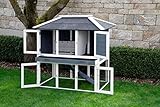 Kerbl Nagerstall Villa (für Kleintiere, Stall mit Freilaufgehege, wetterfestes Bitumendach, Größe 118x68x118 cm cm) 81727