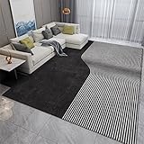 Kunsen Teppich kinderzimmer Teppich für Flur Minimalisti scher Grauer Sofa Teppich im modernen Stil leicht zu pflegen treppenteppich 50X80CM